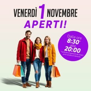 Venerdì 1 Novembre Aperti!