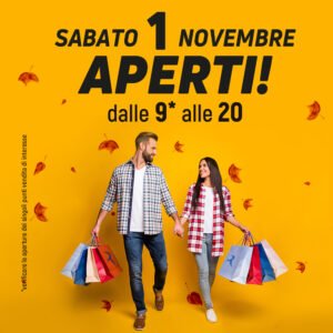 Sabato 1 novembre APERTI! Sabato 1 novembre APERTI!